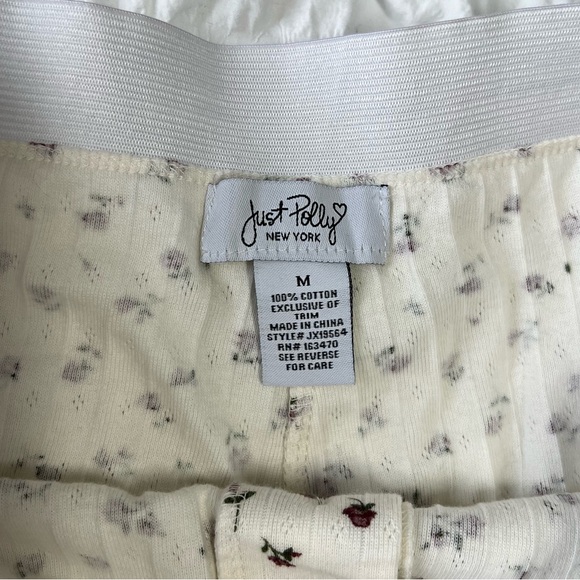 Just Polly Coquette Babydoll Cotton Cami Short Pajama Set Ivory Red Roses - Picture 5 of 5